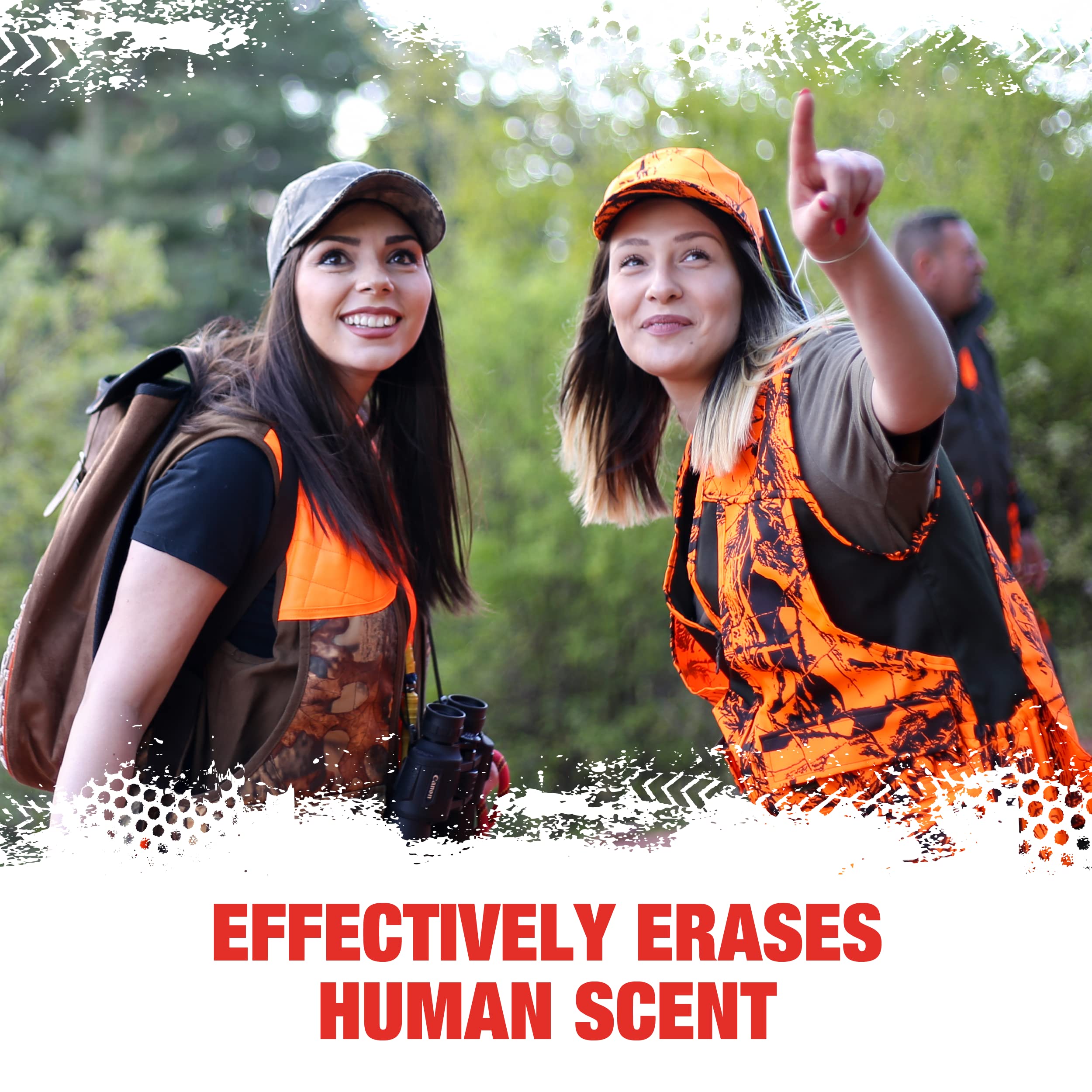 LETHAL Original hunting clothes in use with field spray for odor control.
