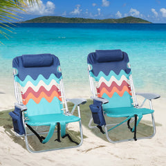 LET'S CAMP Backpack Beach Chair with four-position seating for versatile outdoor comfort.