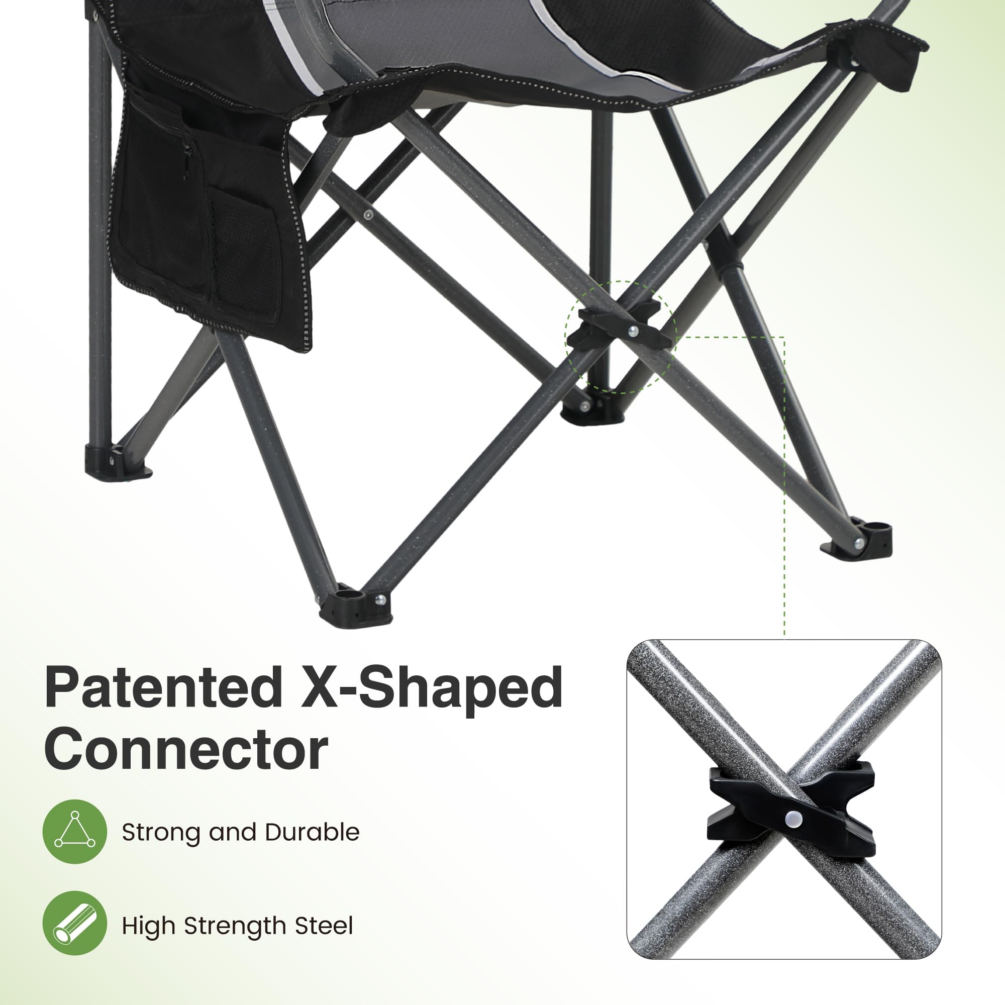 LET'S CAMP chair in rugged 600D oxford fabric for outdoor use