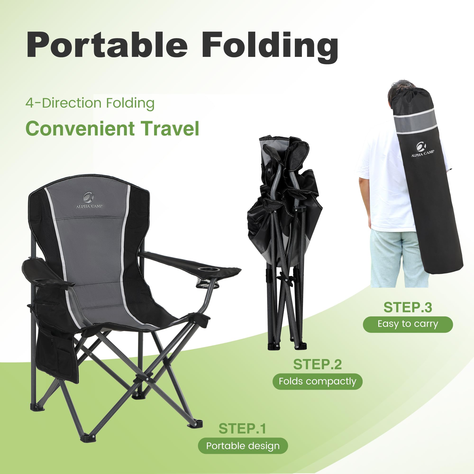 LET'S CAMP chair back storage bag for personal items