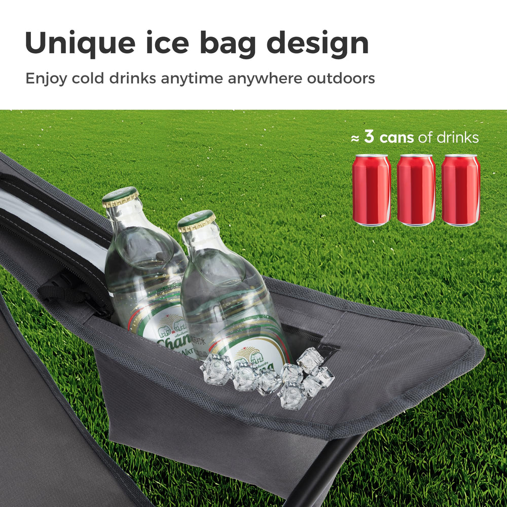 LET'S CAMP foldable chair with carry bag for easy transport.