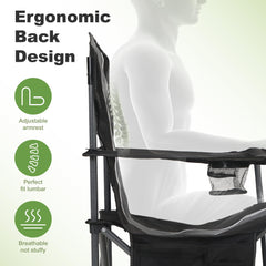 LET'S CAMP chair with durable frame supporting up to 350 pounds