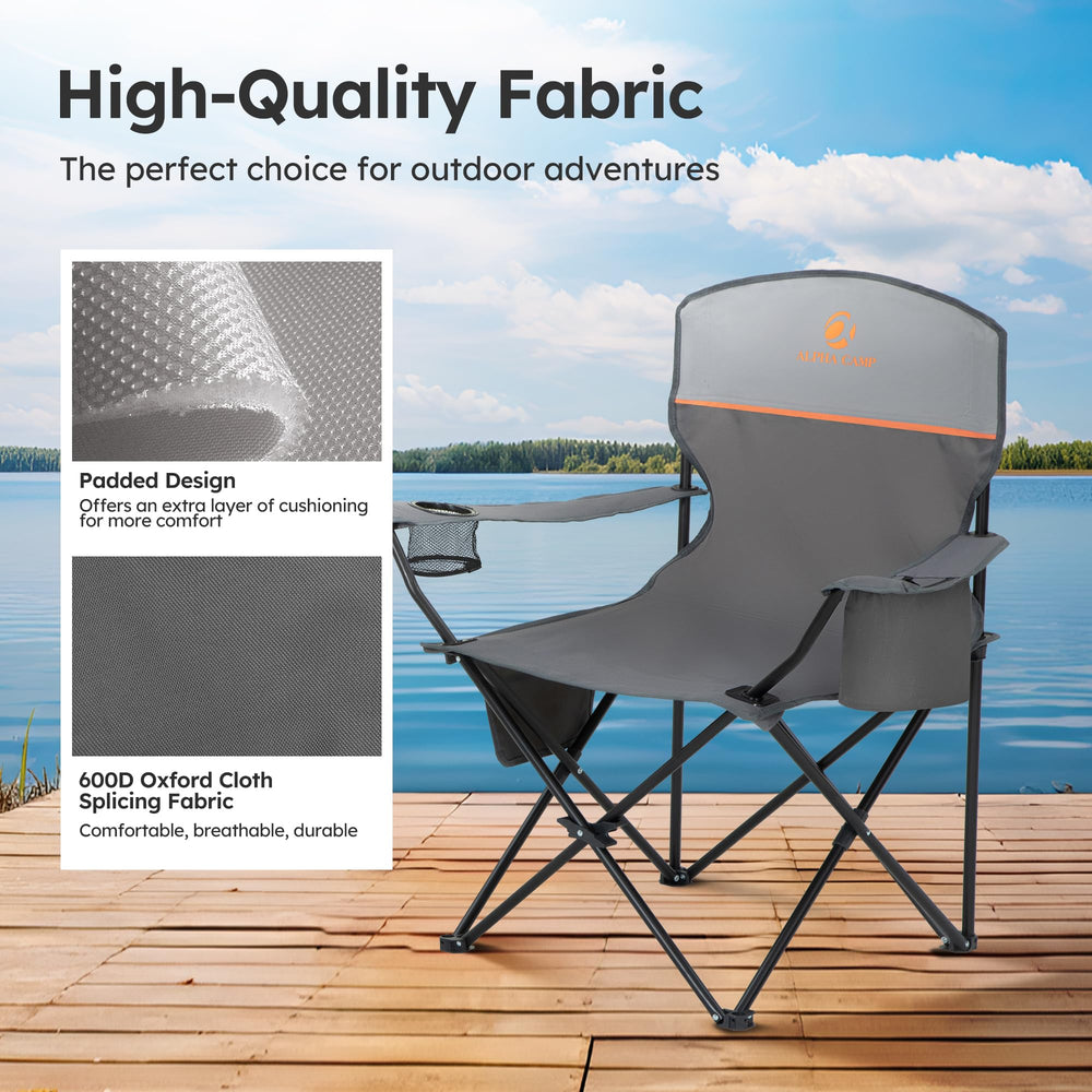 LET'S CAMP steel frame provides sturdy support on grass, sand, or pavement.