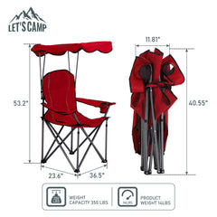 LET'S CAMP foldable chair with carry bag for effortless portability.
