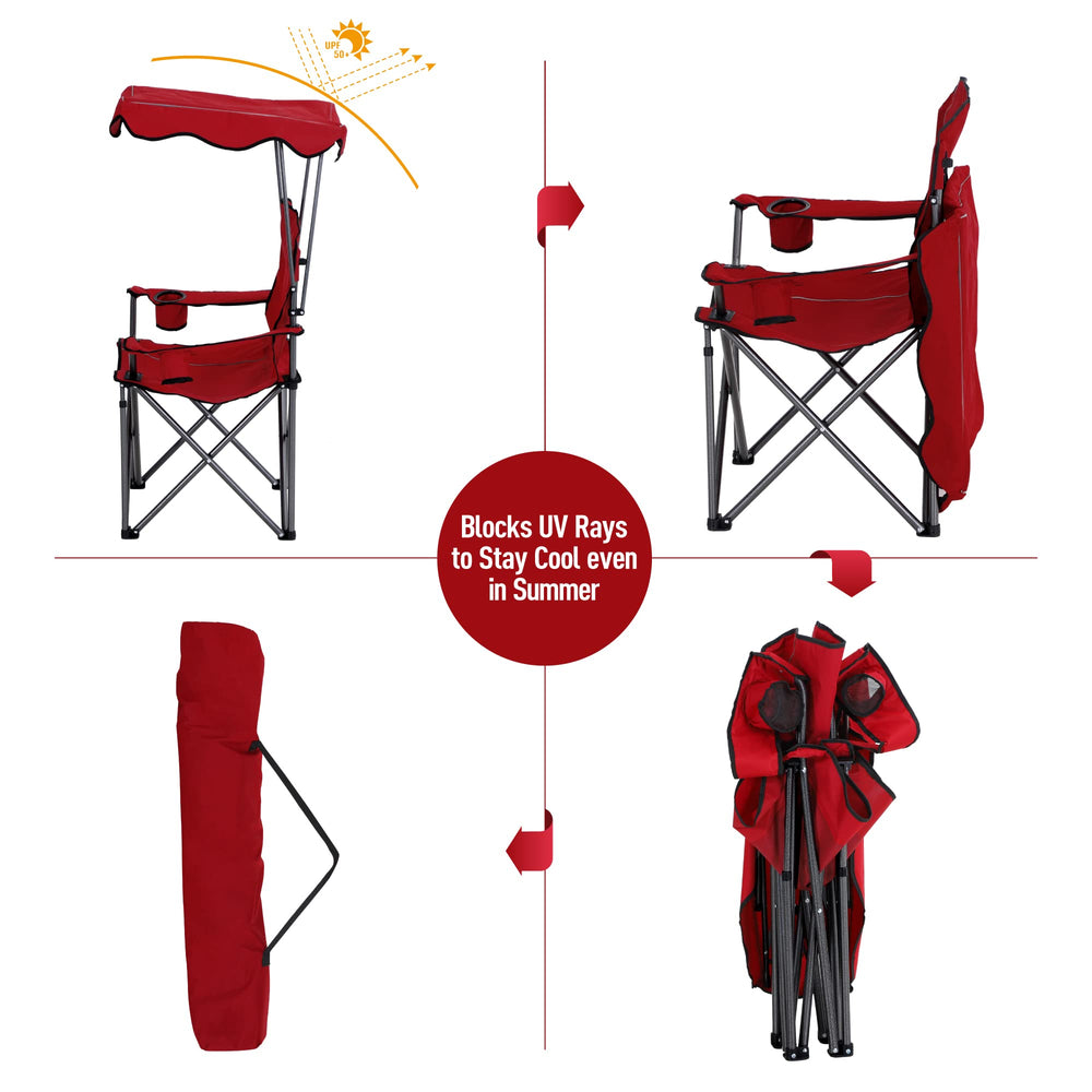 LET'S CAMP compact folded chair fits easily in your car trunk.
