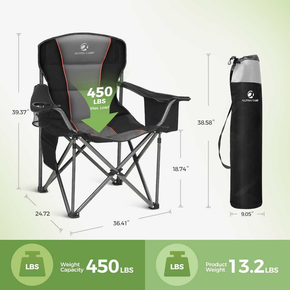 LET'S CAMP padded armrests detail remind of cushioned rest during camping.