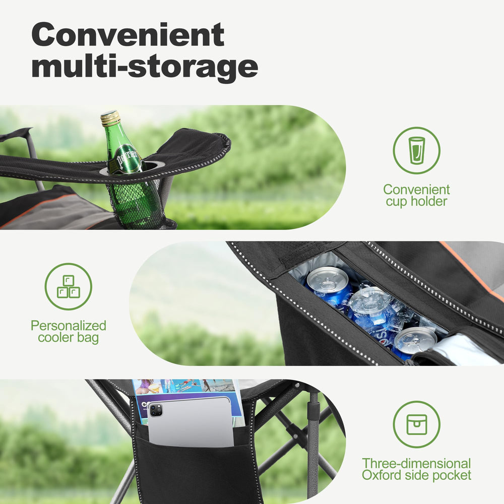 LET'S CAMP chair folded compact for easy storage