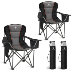 LET'S CAMP folding chair overview highlights oversized comfort for outdoor seating.