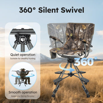 LET'S CAMP folding hunting chair padded armrests for long sits