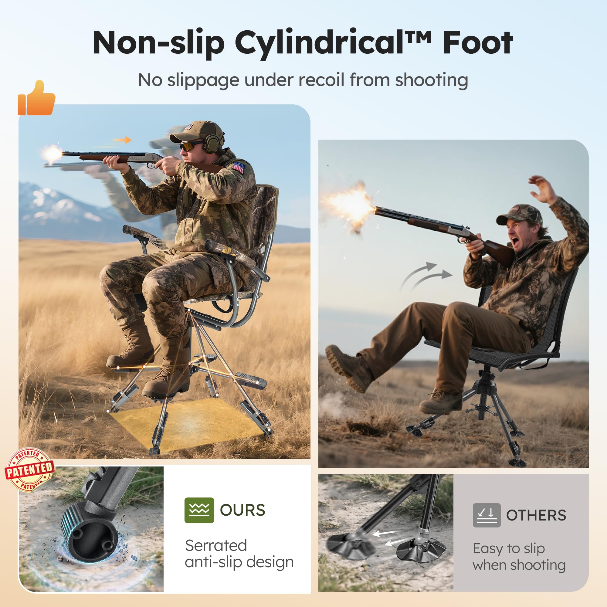LET'S CAMP folding hunting chair shooting pedal aiding quick hunting posture