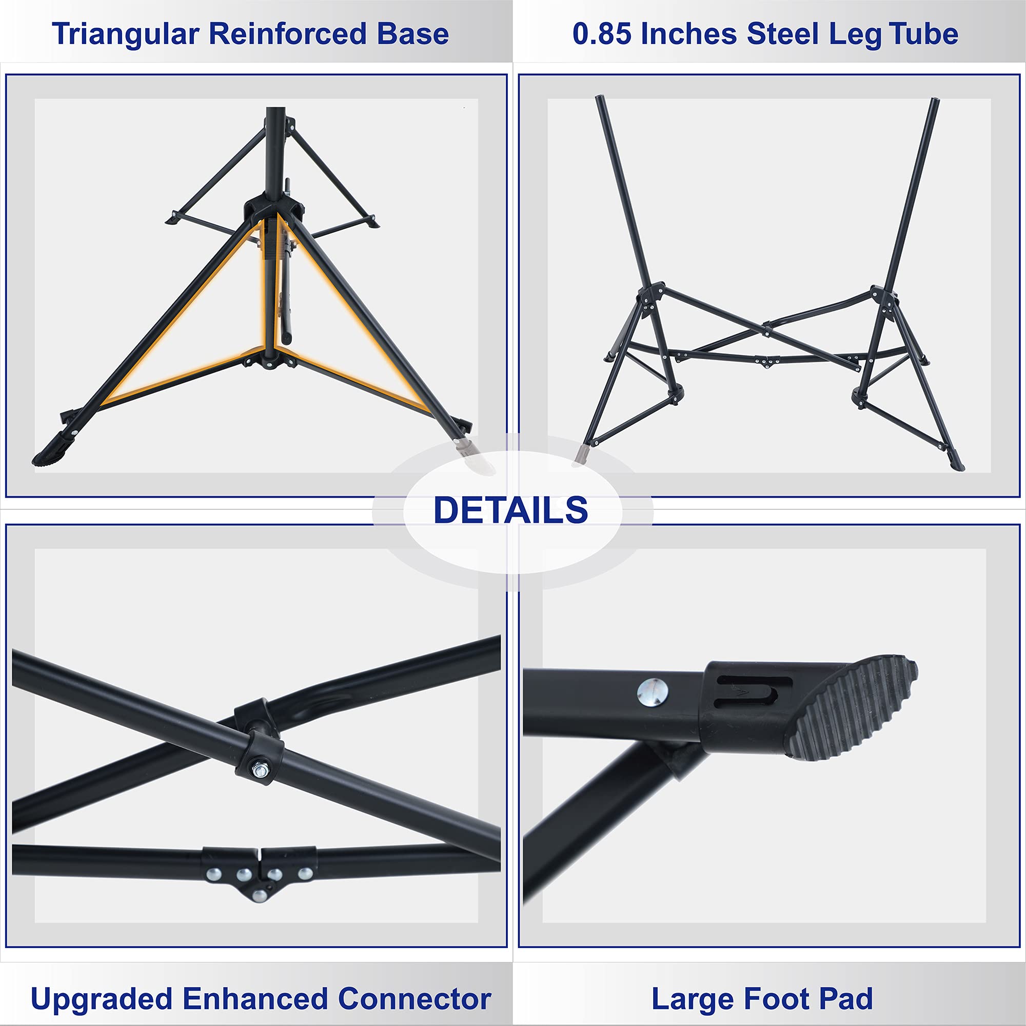 LET'S CAMP Hammock Chair supports up to 300 pounds with sturdy frame.