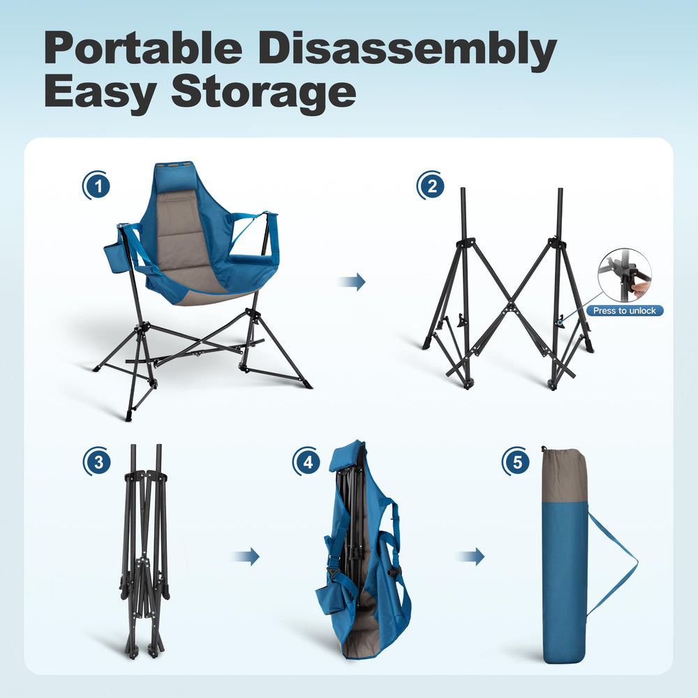 lets-camp hammock chair blue back support enhances all-day comfort