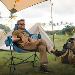 lets-camp hammock chair blue front view ideal for versatile picnics and trips