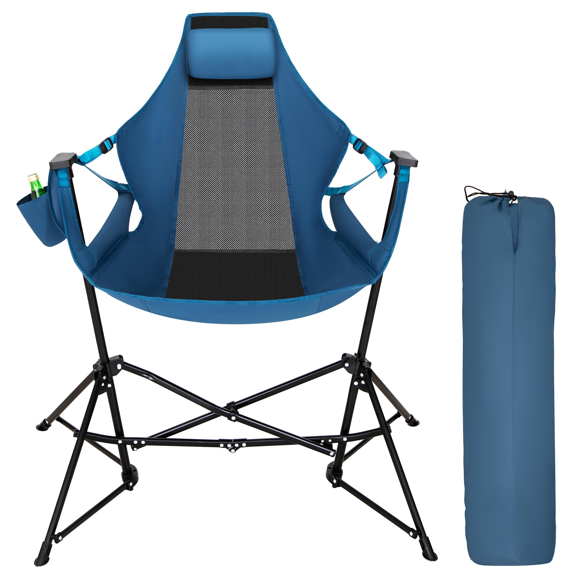 LET'S CAMP Hammock Chair folds compactly for travel and outdoor relaxation.