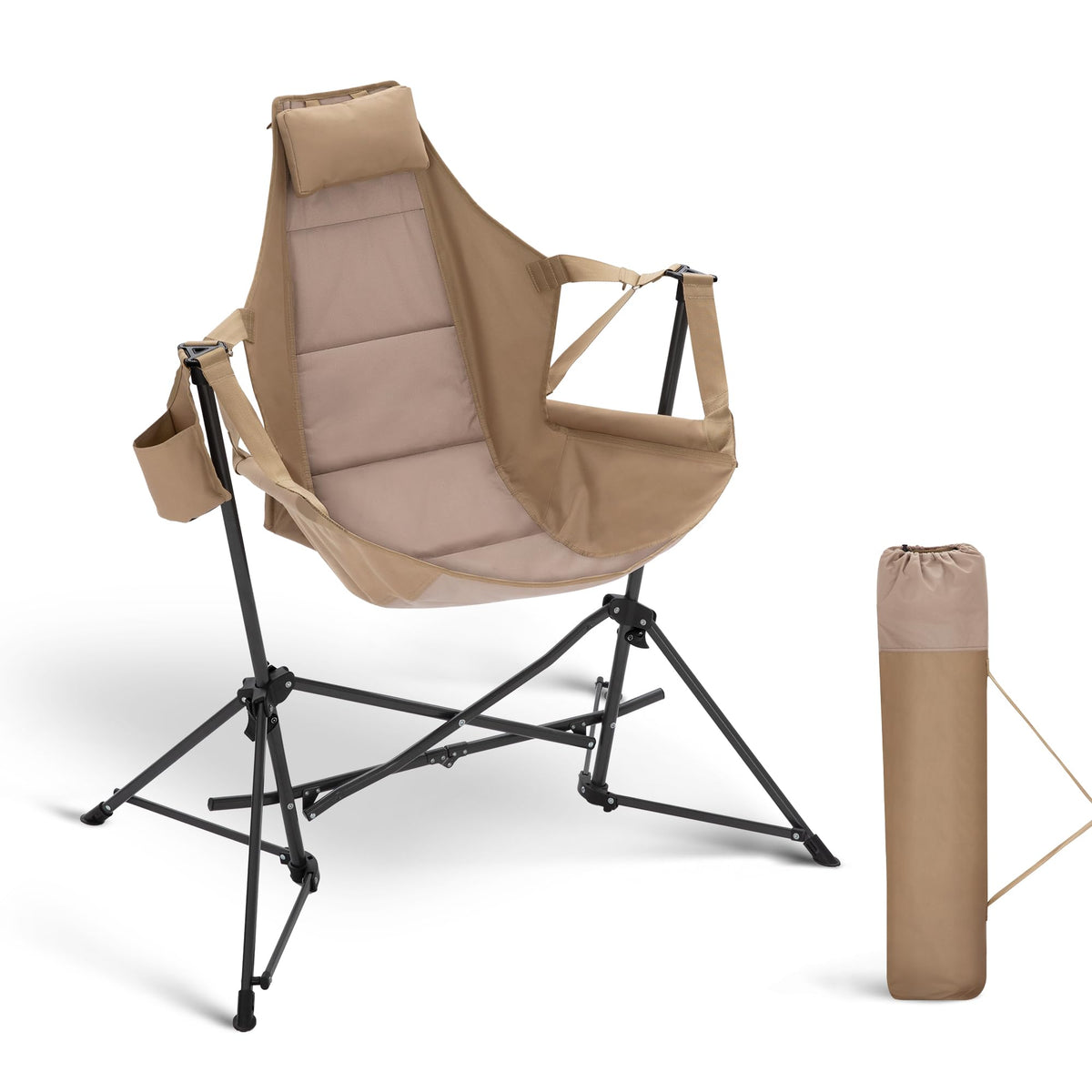 LET'S CAMP hammock chair frame shows durable construction for reliable outdoor support