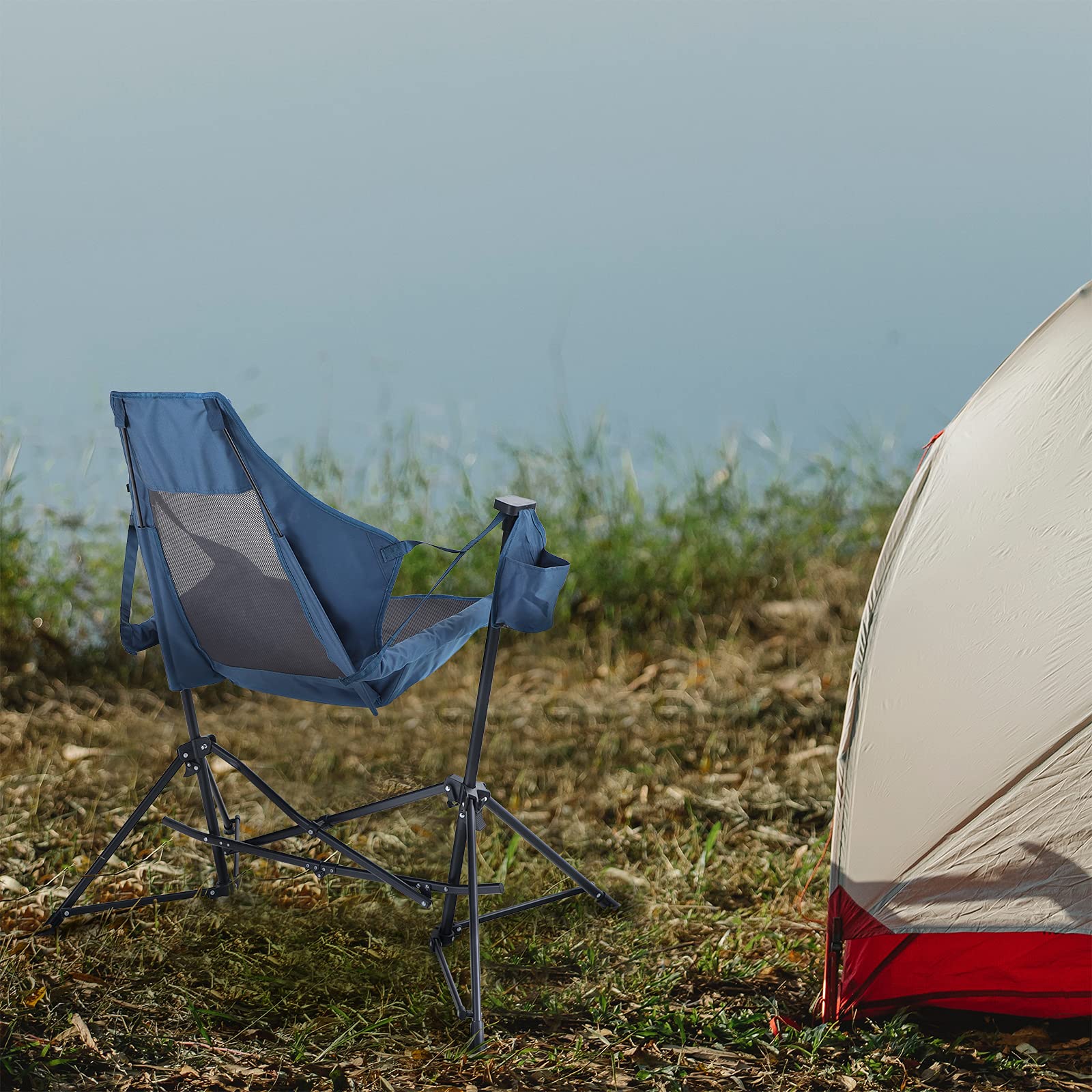 LET'S CAMP Hammock Chair headrest close-up showcases ergonomic comfort.
