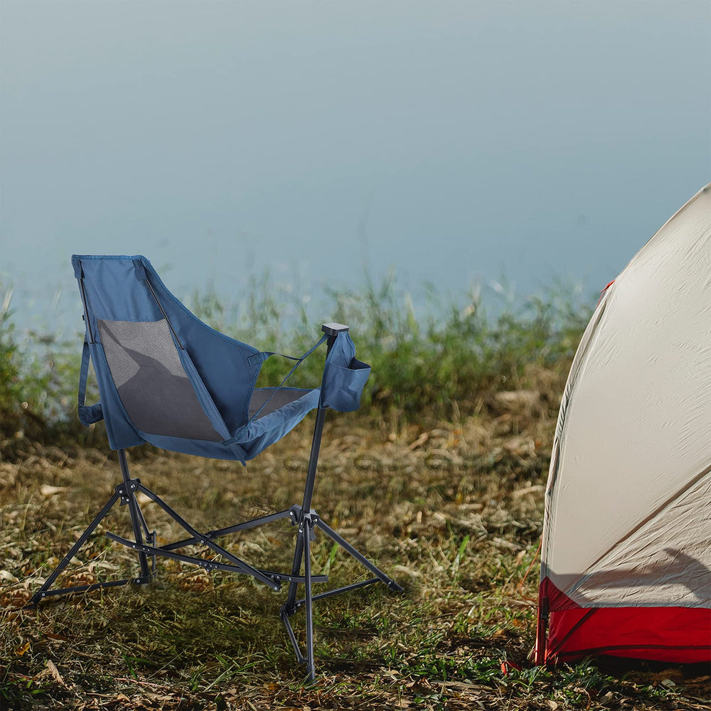 LET'S CAMP Hammock Chair headrest close-up showcases ergonomic comfort.