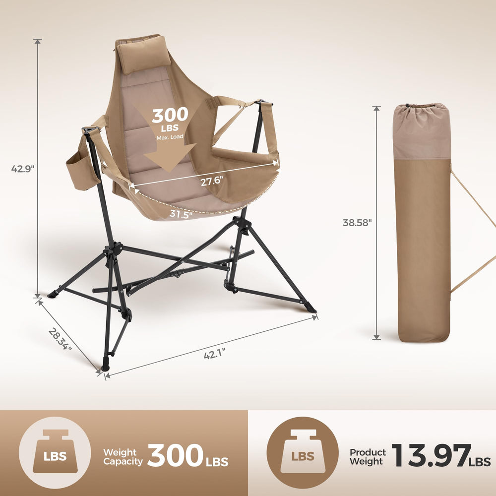 LET'S CAMP hammock chair mesh back promotes airflow during warm days