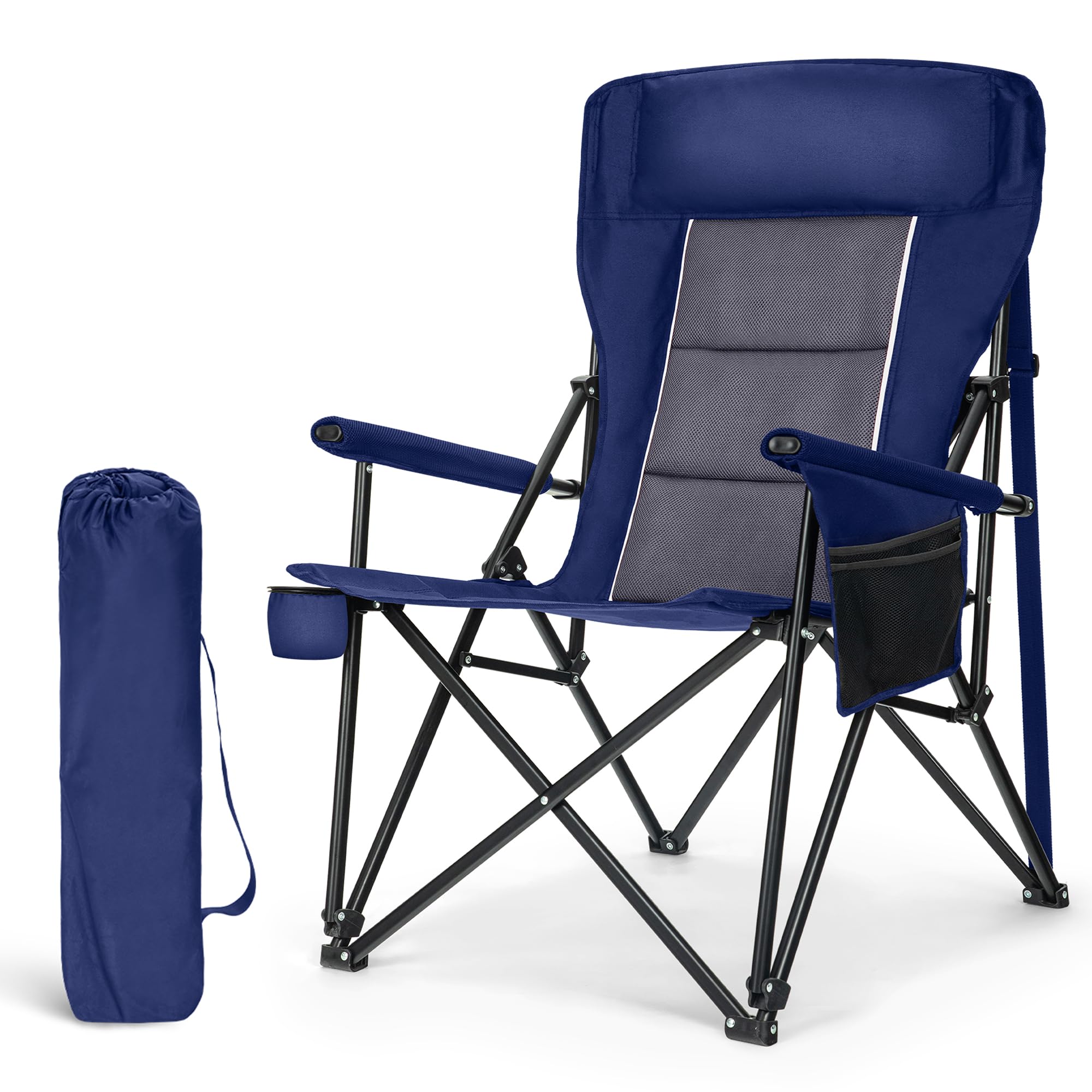 LET'S CAMP Oversized Chair back view shows roomy support for long outdoor sessions