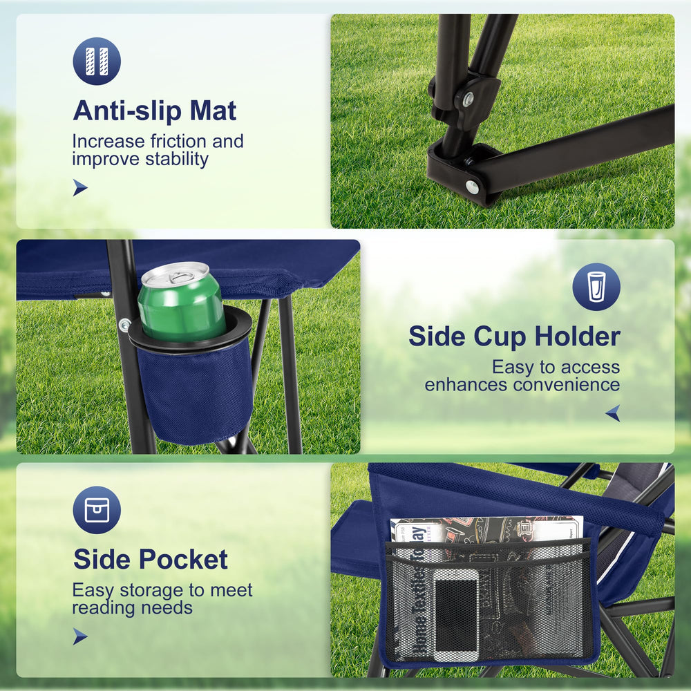 LET'S CAMP Oversized Chair dimensions blue reveal generous seating footprint