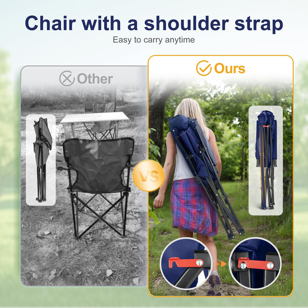LET'S CAMP Oversized Chair wide-seat blue supports diverse body types