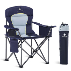 LET'S CAMP oversized folding chair blue assembly ready for quick campsite setup