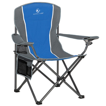 LET'S CAMP oversized folding chair blue provides stable all-day outdoor seating.