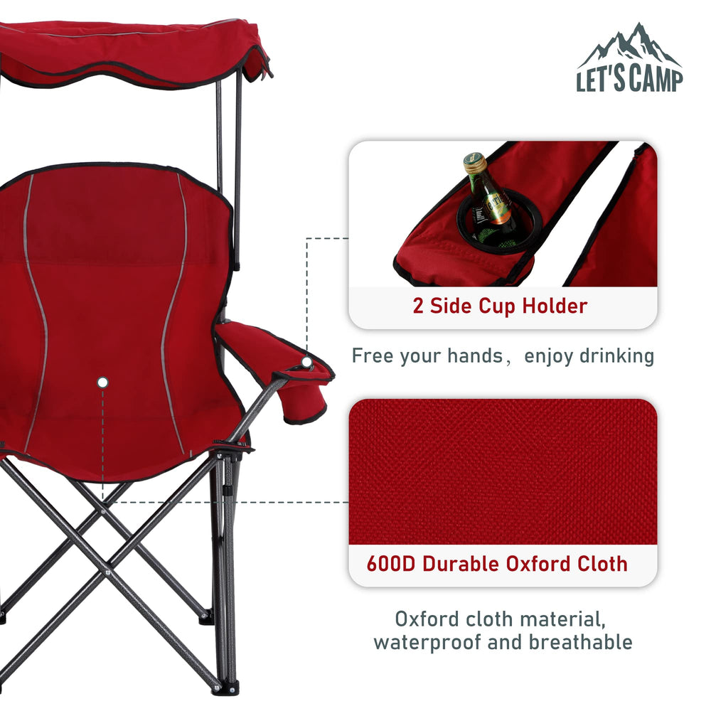 LET'S CAMP UPF 50+ canopy blocks sun during sunny beach days.