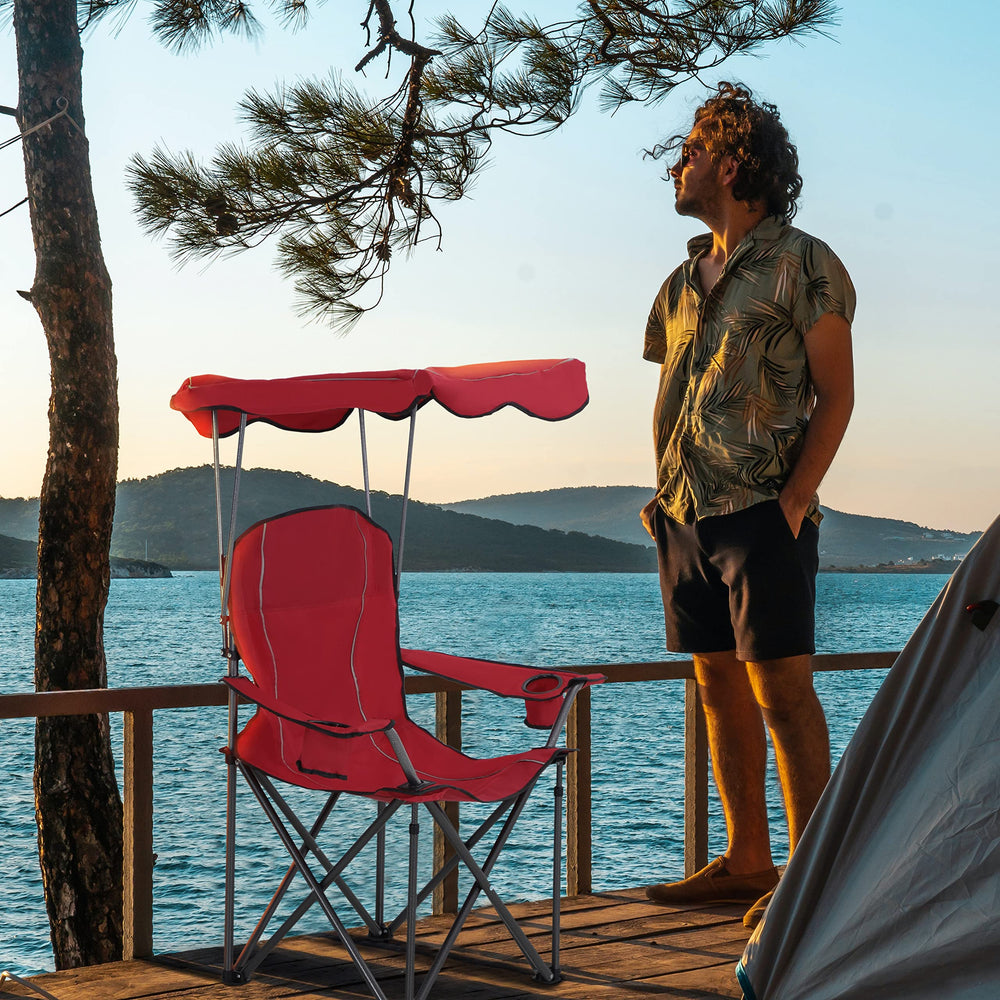 LET'S CAMP wide-seat camping chair offers roomy comfort for long outdoor rests.