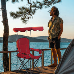 LET'S CAMP wide-seat camping chair offers roomy comfort for long outdoor rests.