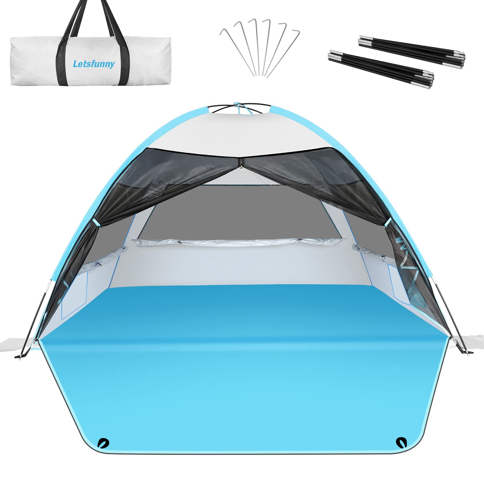 LetsFunny beach tent mesh windows provide breezy airflow.