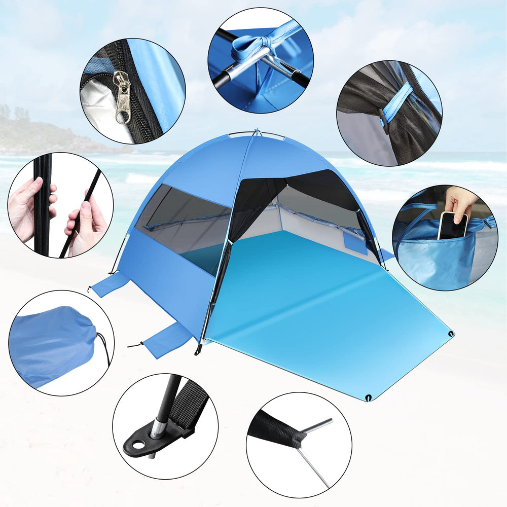 LetsFunny beach tent weights and stakes secure shelter in windy conditions