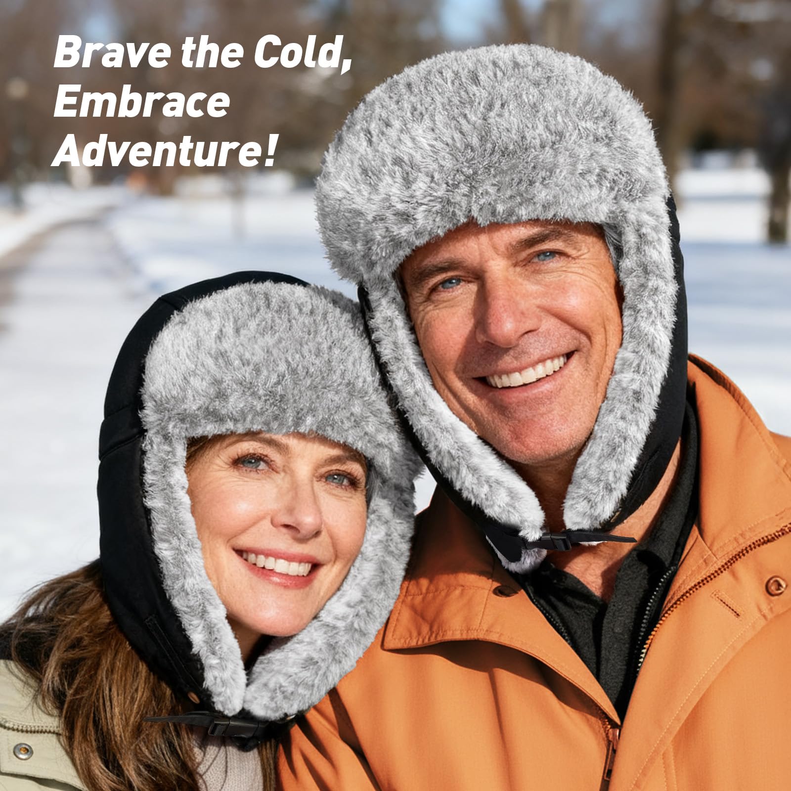LETSHAKE faux rabbit fur lining adds plush comfort on cold days.