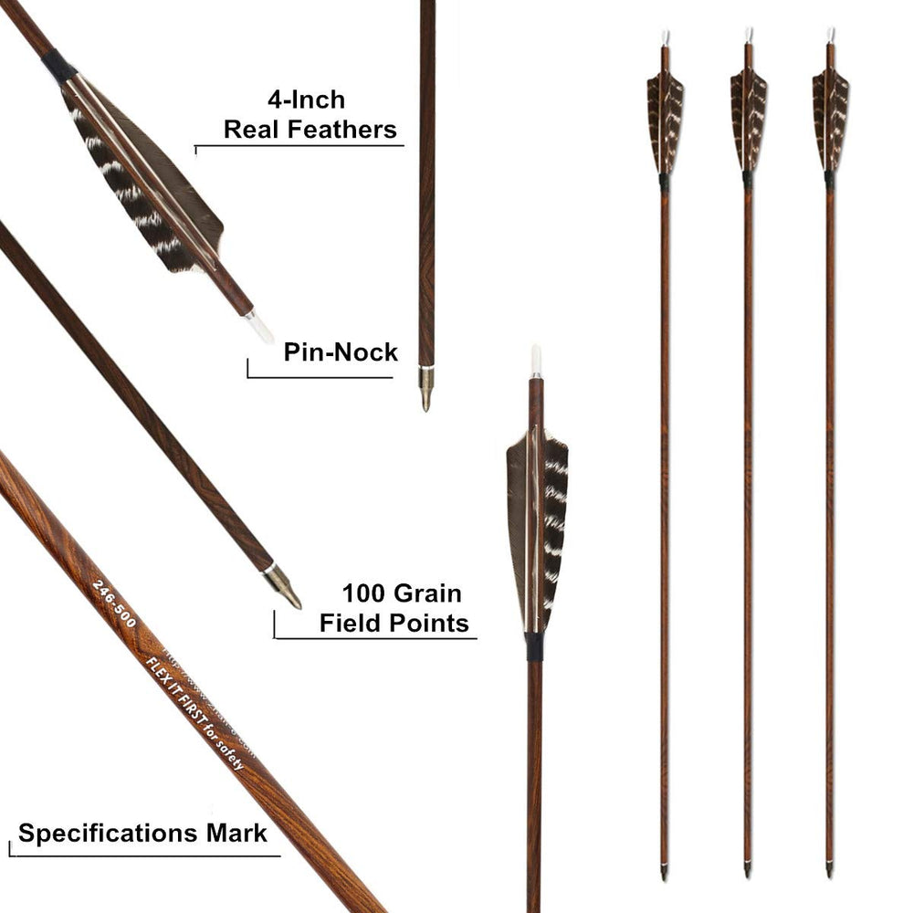 Letszhu archery feather fletching 4 inch provides streamlined stability in high winds.