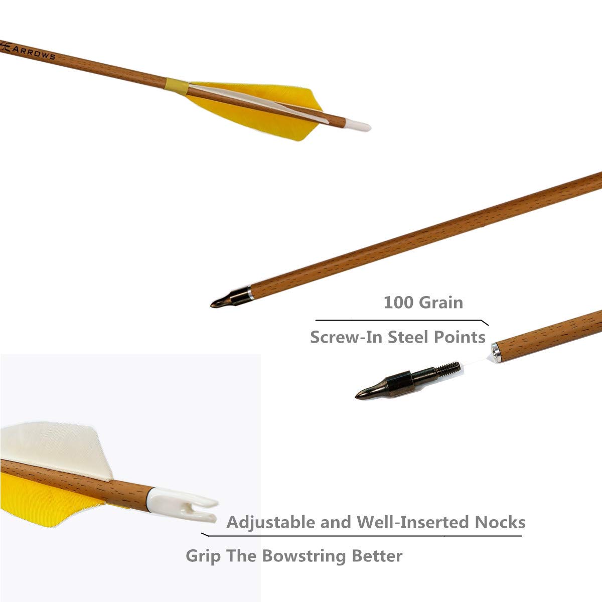 Letszhu Archery aluminum inserts 100-grain compatibility for broadheads and field points