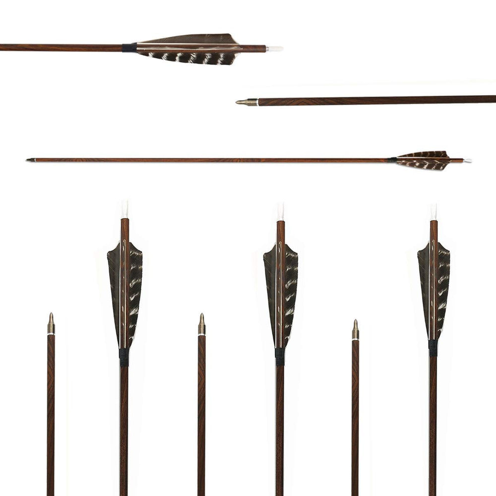Letszhu archery wood grain pattern shaft highlights rugged look and wind-resistant performance.