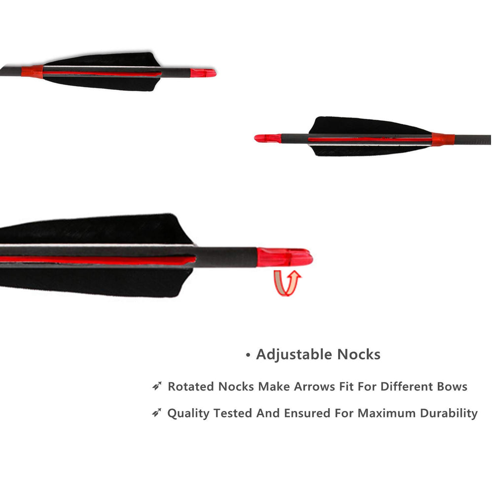 Black-red fletching on Letszhu arrows aids visible stabilization.