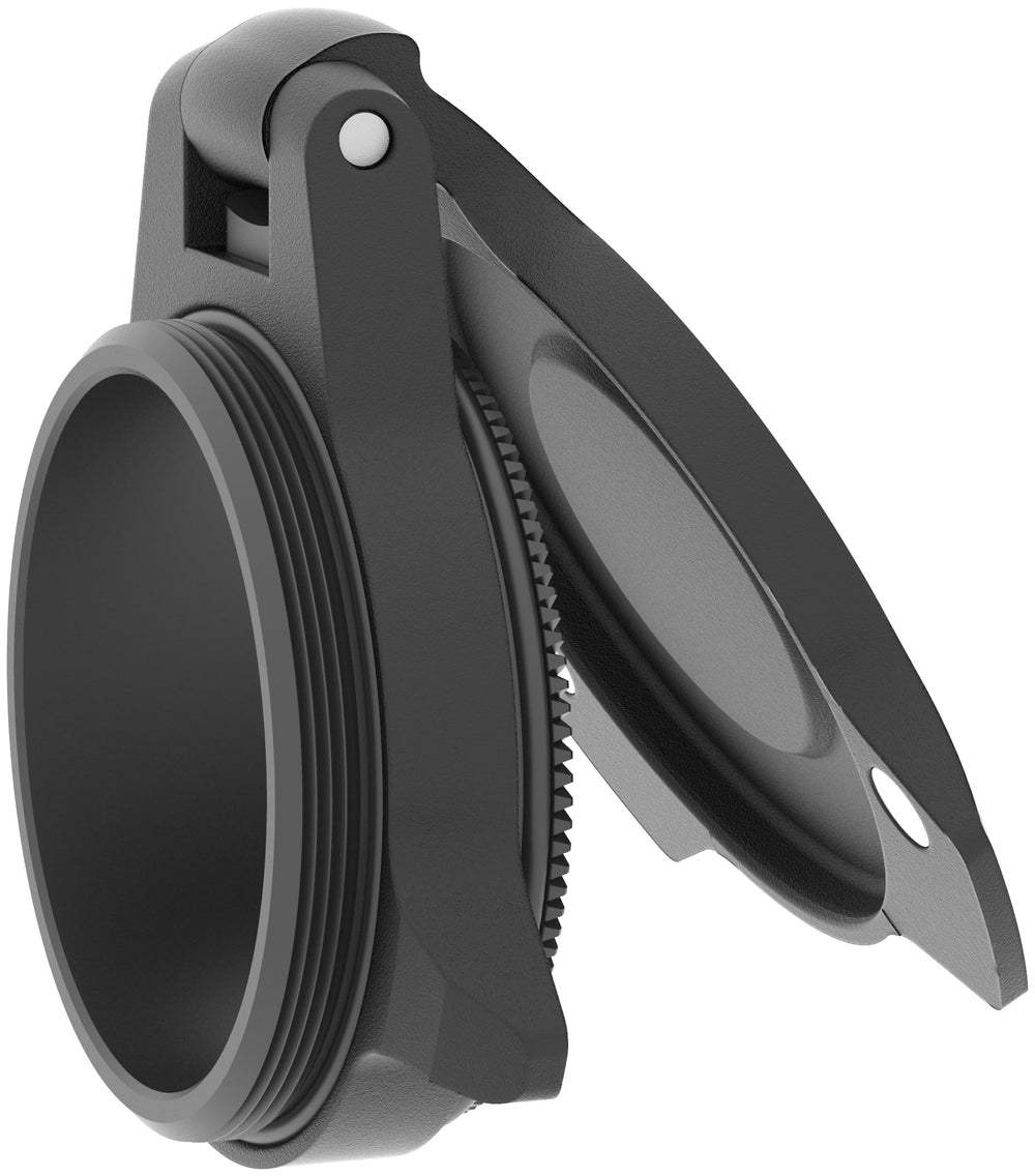 Leupold Alumina Flip-Back 24mm cover opened for quick field access.