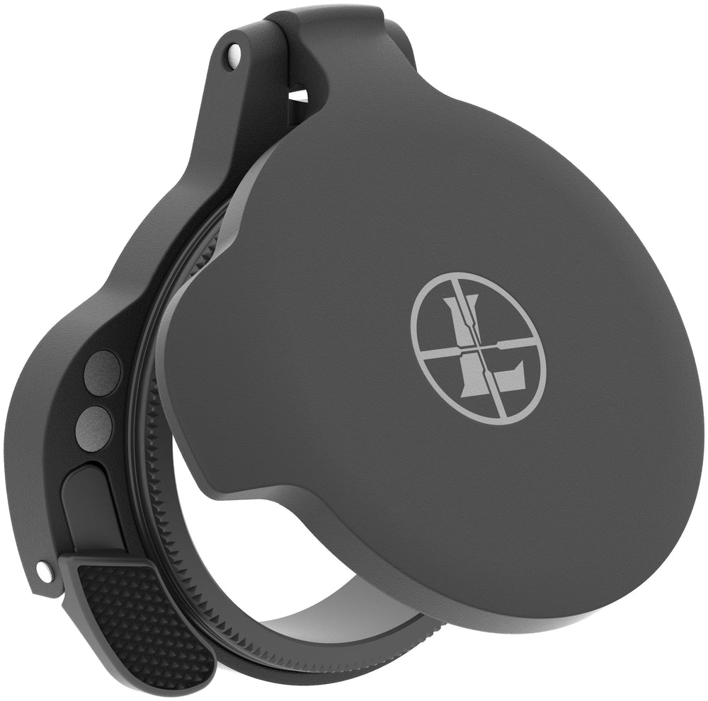 Leupold Alumina flip-back lens cover front view protects lenses while enabling fast access.