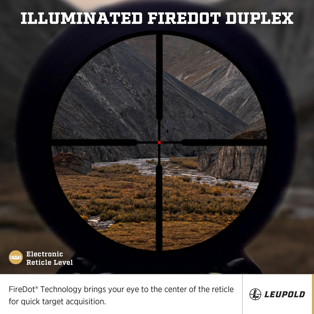 Leupold FireDot illumination—clear aiming dot improves fast distance judgment in variable light.