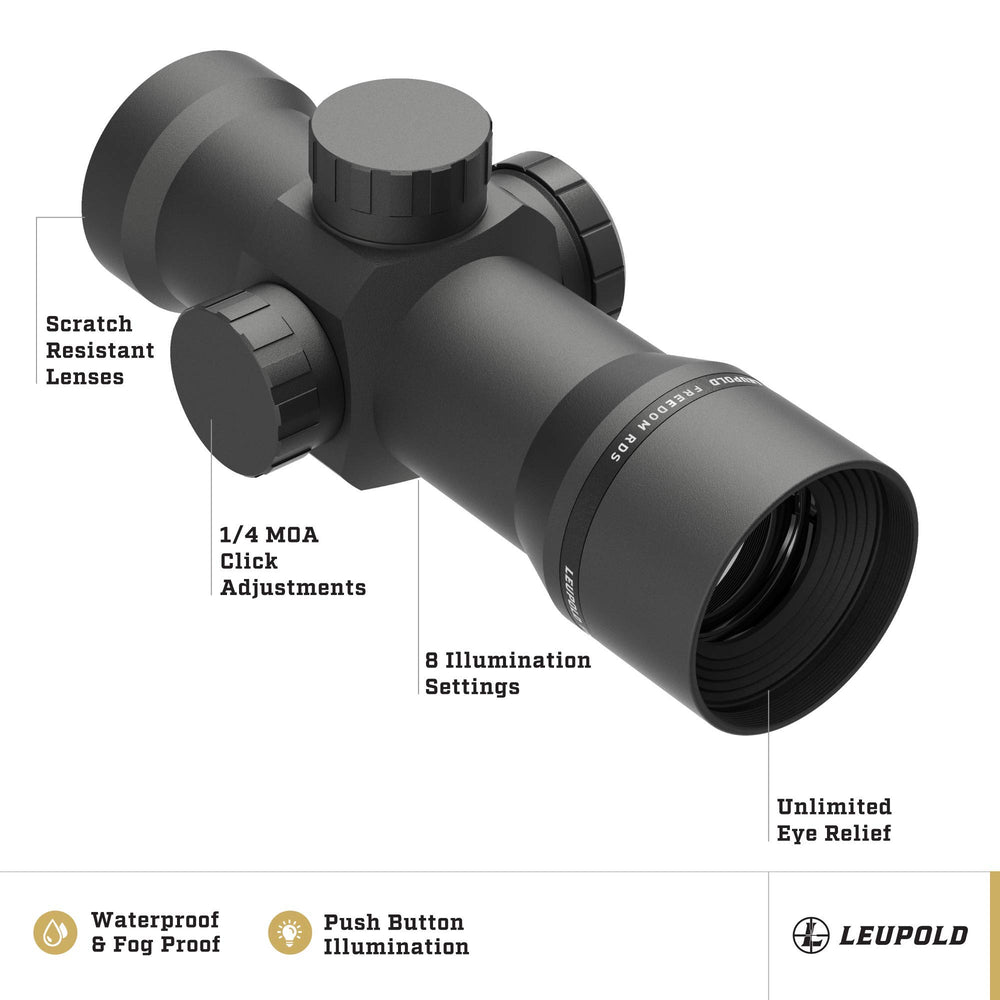 Leupold Freedom RDS with 1 MOA dot enables precise aiming and fast target acquisition.