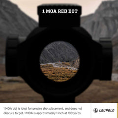 Leupold Freedom RDS illuminated reticle aids visibility in low light for quicker targeting.