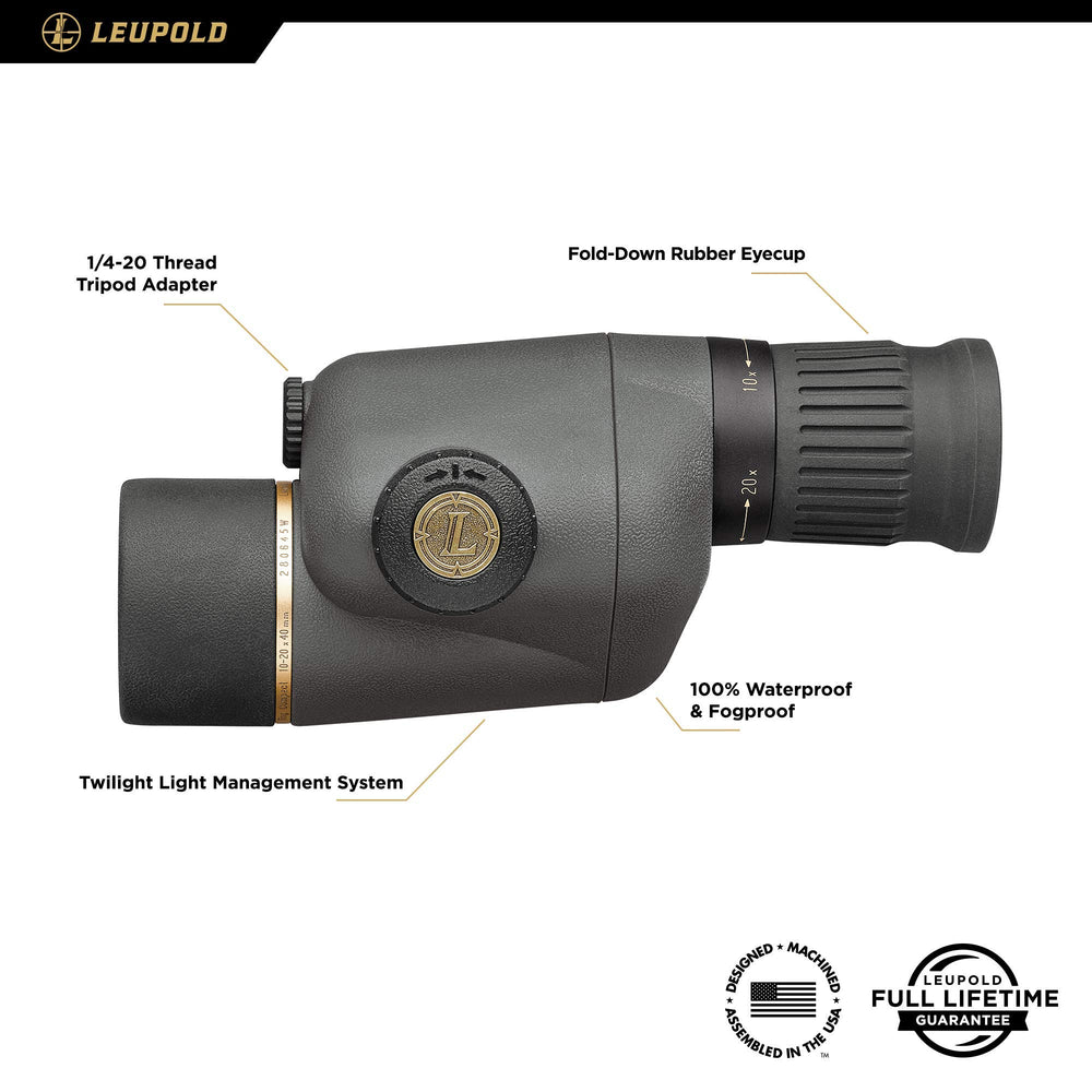 Leupold GR 10-20x40mm Gold Ring folded-lightpath compact design in action.