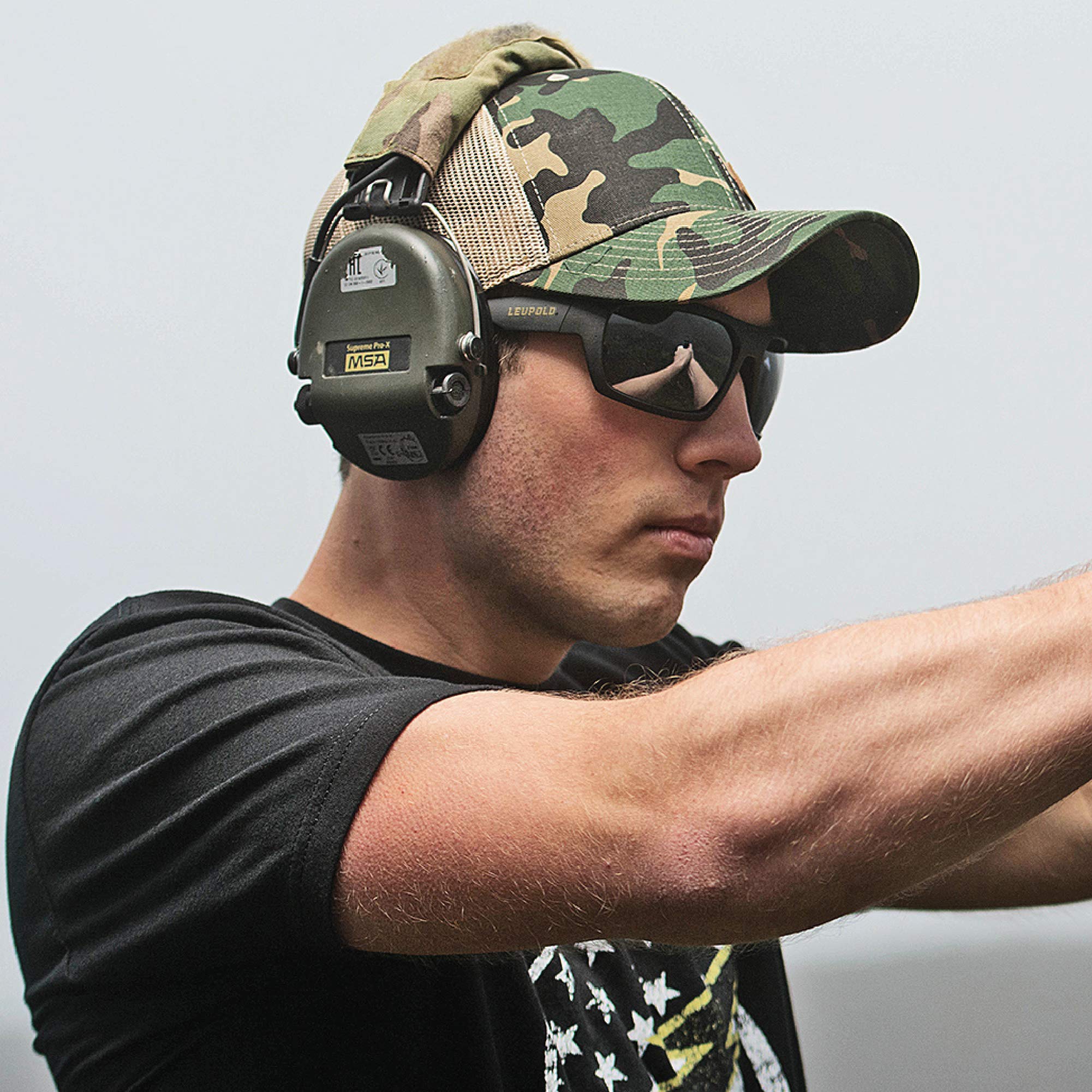 Leupold Packout eyewear with blue mirror polarized lenses reduces glare.