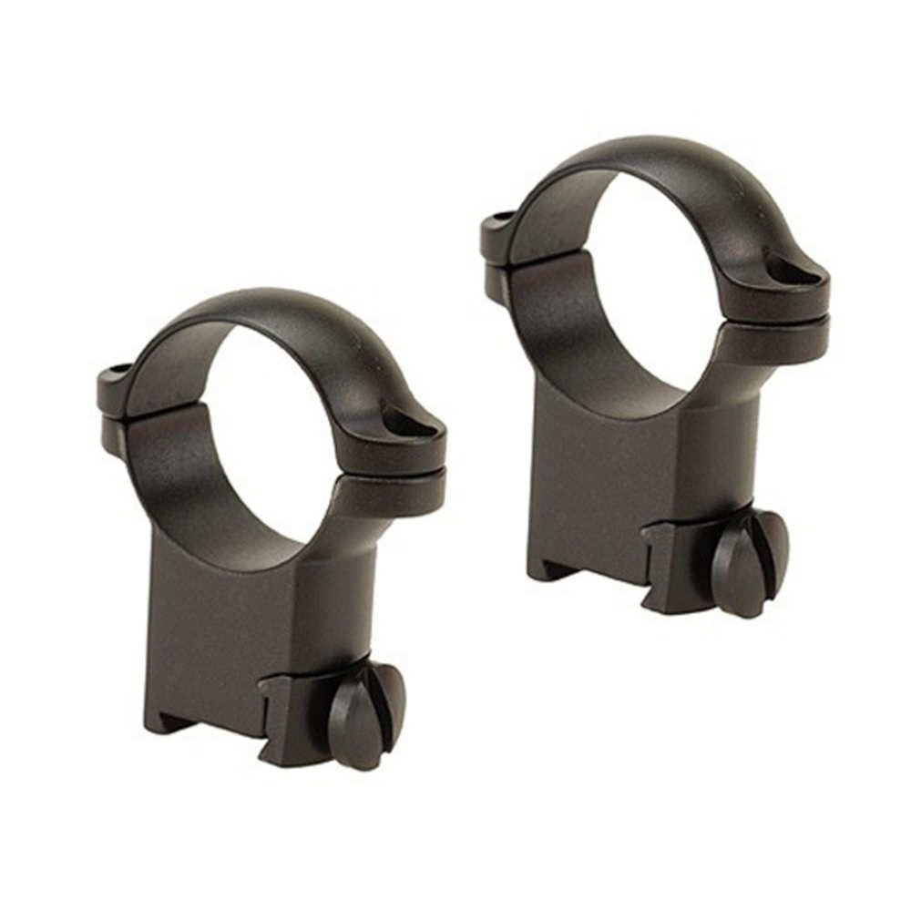 Leupold RM Sako 1-In Super High ringmount, front view, matte finish improves rugged precision mounting.