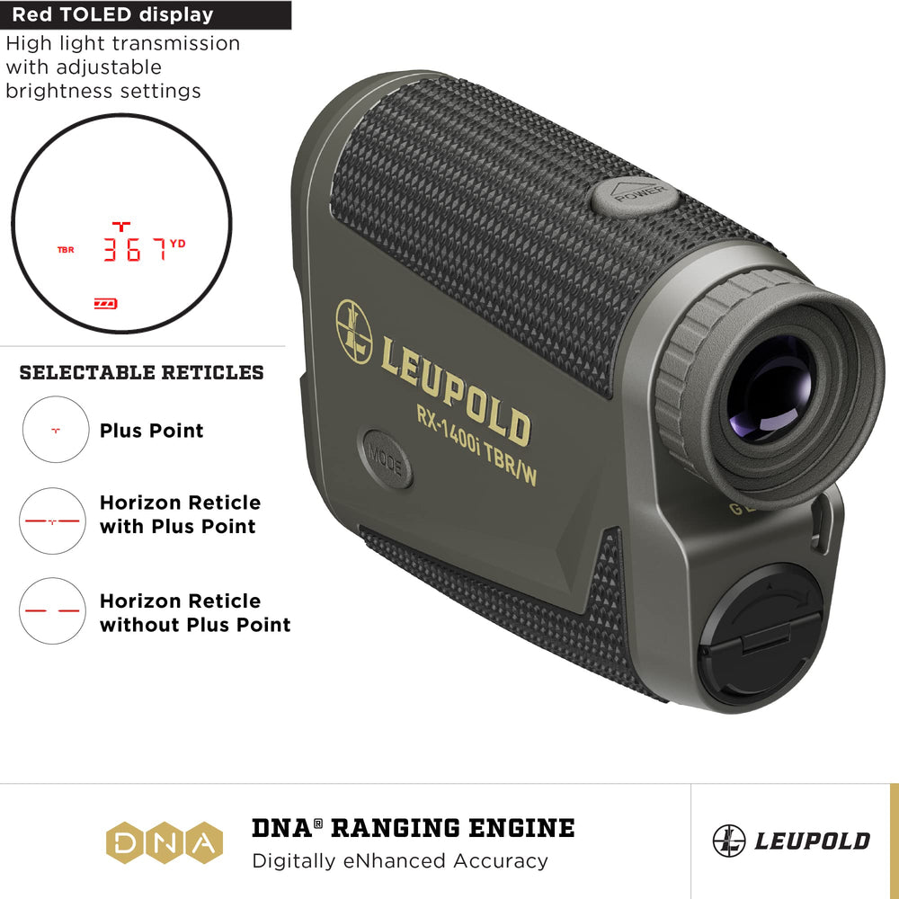 Leupold RX-1400i range to reflective objects up to 1400 yards.