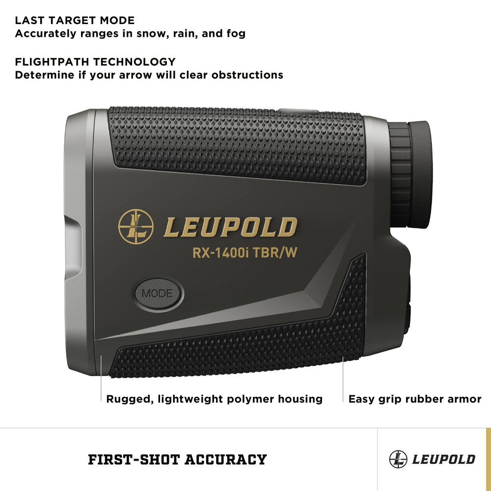 Leupold RX-1400i tree range up to 1200 yards for field shots.