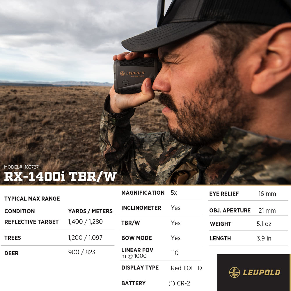 Leupold RX-1400i TOLED display delivers bright readouts.