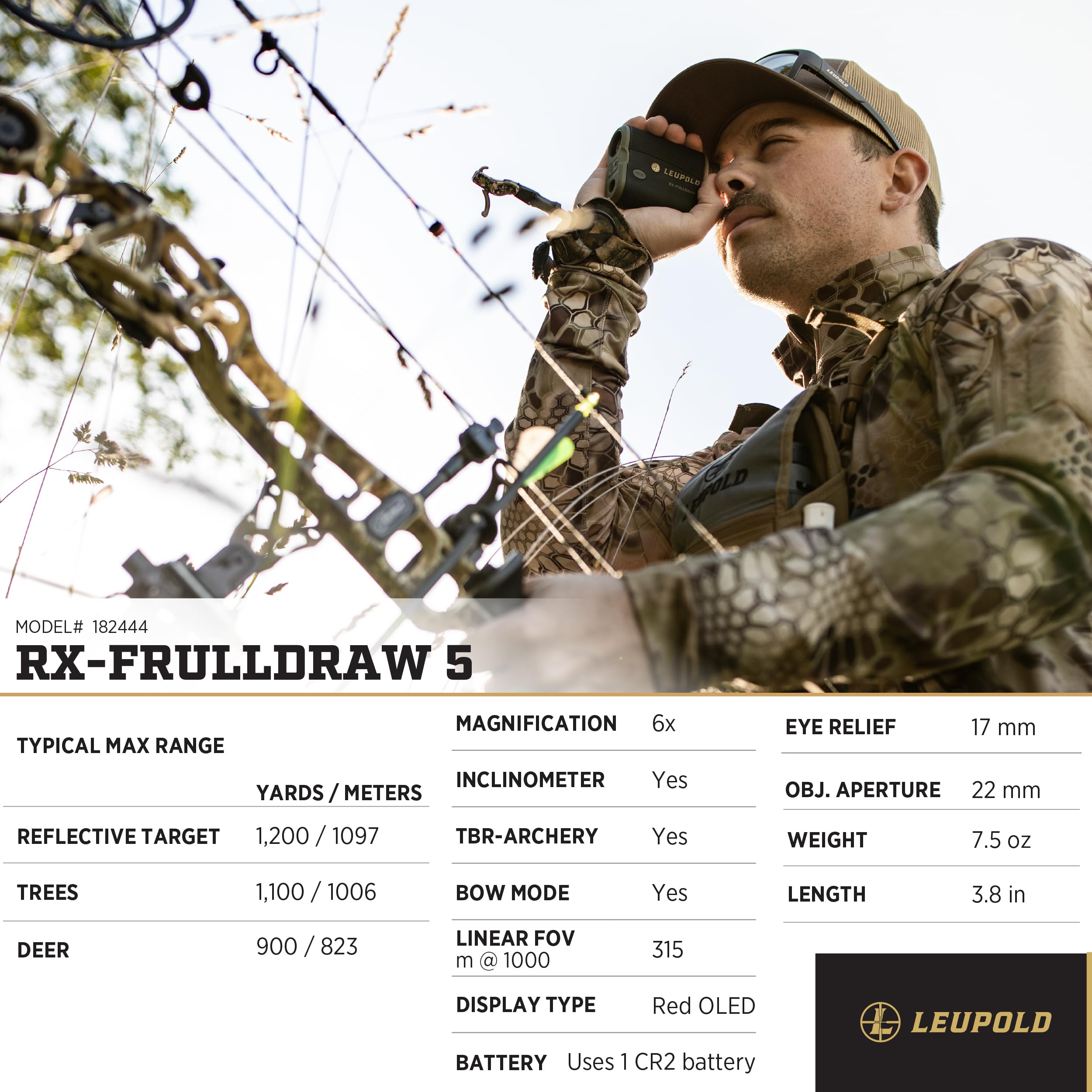 Leupold RX-FullDraw 5 rangefinder arrow velocity inputs customize ranges for consistency