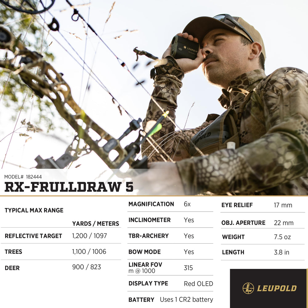 Leupold RX-FullDraw 5 rangefinder arrow velocity inputs customize ranges for consistency